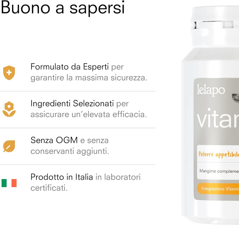 lelapo Vitamin+, 200g - Integratore multivitaminico in polvere appetibile per Cane